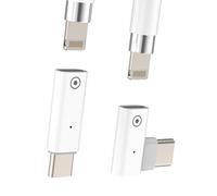 Lot de 2 adaptateurs USB C mâle vers 1ère génération (2 pièces) Apple MFI Lightning femelle - Câble adaptateur de charge pour iPhone - Connecteur de charge - Stylet de type C - Pour iPad