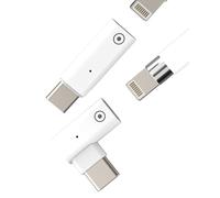 Lot de 2 adaptateurs USB C mâle vers Lightning femelle pour iPad Pro - Connecteur de type C pour Apple Pencil - Chargeur adaptateur pour stylet 1st génération