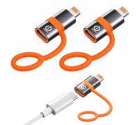 Lot de 2 adaptateurs USB C vers Lightning, 36 W, charge rapide PD, transmission de données 480 Mbps avec boucle anti-perte, support pour charge/transfert de données pour Apple Earpods/iPhone 14/13/12