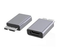 Lot de 2 adaptateurs USB C vers Micro B, charge rapide de type C vers micro B, adaptateur micro B USB 3.0 vers USB C 3.1 pour disque dur externe, adaptateur de câble SSD portable