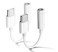 Lot de 2 adaptateurs USB-C vers prise casque 3,5 mm, type C Port Audio Dongle Compatible avec iPad Pro/Pixel 4 3 2 XL/Galaxy S20 Ultra Z Flip S20+ Note 20 10 S10 S9 Plus/One Plus 6T 7 7Pro