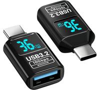 Lot de 2 adaptateurs USB-C vers U S B femelle, 10 Gbps USB3.2 Gen 2, compatible avec téléphone portable, ordinateur portable, tablette, clé USB, disque dur, clavier