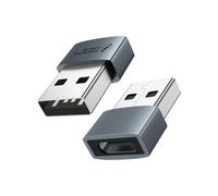 Lot de 2 adaptateurs USB C vers USB 10 Gbit/s en aluminium mâle vers USB 3.2 femelle, convertisseur Thunderbolt 4/3 OTG compatible avec iPhone 15/16, MacBook Pro/Air22/23, iPad Pro/Mini et plus encore