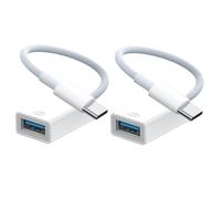 Lot de 2 adaptateurs USB-C vers USB, certifiés Apple MFi de type C vers USB 3.0 OTG compatibles avec iPhone 16/15, MacBook Pro Air, iPad Pro/Air, iMac, Surface, Galaxy S24 et plus