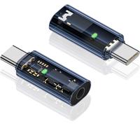 Lot De 2 Adaptateurs Usb De Type C Vers Casque Audio 3,5 Mm, Usb De Type C Vers Prise Casque 3,5 Mm, Adaptateur Dac Usb C Pour Iphone Max/Pro/Plus, Ipad Pro, Galaxy (Lot De 2, Bleu[FIL6163329]