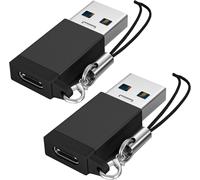 Lot De 2 Adaptateurs Usb Vers Usb C 10 Gbps Type C Femelle Vers Fiche A Mâle Usb 3.1 Gen 2 - Convient Pour Téléphones Portables, Ordinateurs Portables, Tablettes Et Chargeurs - Noir[Z873]