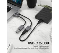 Lot de 2 adaptateurs USBC vers USB3.0, USB de Type C vers USB, Thunderbolt 3 vers USBFemelle, câble OTG Compatible avec iPhone 15 Pro Max, MacBook Pro, Air et Bien Plus Encore Gris sidéré