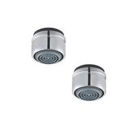 Lot de 2 aérateurs antitartre avec limiteur de débit 1,9 l/min M 24x1 chromé