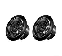 Lot de 2 aérations d'échappement rondes en ABS | Ports de ventilation rotatifs de 75 mm | pour climatisation de cuisine et salle de bain | Noir