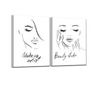Lot de 2 affiches de cils pour salon de beauté, art mural pour salon de maquillage, peinture pour femme, art mural pour studio de beauté, spa, décoration de cils, sourcils, 30,5 x 40,6 cm, sans cadre