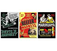 Lot de 2 affiches de film rétro Devils Harvest Reefer Madness Marijuana 61 x 91 cm