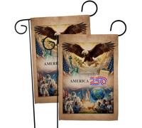 Lot de 2 affiches de jardin Aigle Liberty Future du 4 juillet 250 de l'Amérique - Produit sous licence officielle Garve Yard - Impression sur toile tissée - Tapisserie textile tissée - Décoration pour