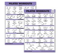 Lot de 2 affiches d'entraînement de pilates volume 1 et 2 - Tapis de pilates, exercices de travail - Ensemble de tableaux de fitness (45,7 x 61 cm, laminé)
