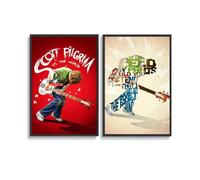 Lot de 2 affiches du film Scott Pilgrim Vs The World Art mural sur toile Style 12 30 x 45 cm