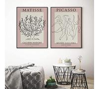 Lot de 2 affiches sur toile de Picasso Matisse - Abstrait - Trois danseuses - Exposition sur toile - Décoration murale - Sans cadre - 60 x 80 cm