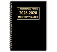 Lot de 2 agendas mensuels 3 ans, format A5, calendrier 2026-2028 avec aperçu 6 mois, reliure spirale double, 21,6 x 14,9 cm, pour maison, bureau et études