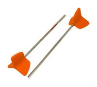 Lot de 2 agitateurs de peinture revêtus de résine pour cloison sèche de ciment Thinset - Arbre de mélange à nettoyage rapide pour perceuses sans fil - Orange - 25,2 cm
