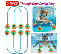 Lot de 2 aides de jeu aquatiques amusantes pour la plongée sous-marine, porte de plongée réutilisable pour l'entraînement, corde de traversée pour piscine 6PCS