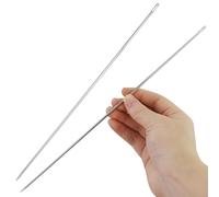 Lot de 2 aiguilles à coudre de 30,5 cm de long - Aiguilles à coudre à grand chas - Aiguilles professionnelles pour rembourrage - 3 mm d'épaisseur - Pour la maison, le cuir, la tapisserie, la broderie