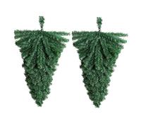 Lot de 2 aiguilles de sapin de Noël en forme de goutte de 45,7 cm à faire soi-même, sapin de Noël inversé pour les vacances, cheminée, mur, porte d'entrée, décoration intérieure et extérieure (45 cm