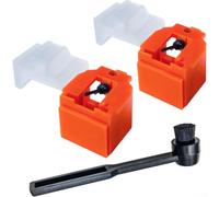Lot de 2 aiguilles de tourne-disque ATN3600L avec brosse de nettoyage, compatible avec audio-technica AT-LP60 AT-PL50 AT-LP300, conique 0,6 mil orange