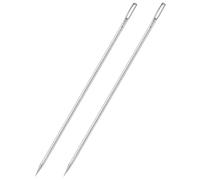 Lot de 2 aiguilles pour tapisserie d'ameublement avec grand œillet extra long 6" aiguille à coudre à la main droite facile à enfiler en acier inoxydable pour meubles en cuir