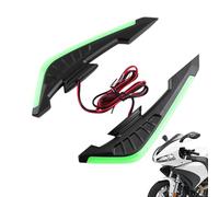 Lot de 2 ailerons d'aileron de moto aérodynamiques avec LED | Accessoires de modification de moto, autocollant dynamique pour vélos électriques