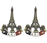 Lot de 2 aimants de réfrigérateur 3D en métal Tour Eiffel Paris France Souvenir Cadeau Décoration Aimants de réfrigérateur Accessoires de cuisine