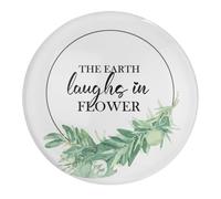 Lot de 2 aimants de réfrigérateur en verre avec motif de feuilles vertes et inscription « The Earth Laughs In Flower » - Décoration d'intérieur - Pour mariage, bébé, famille, couple
