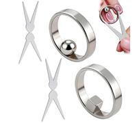Lot de 2 aimants en forme d'anneau œil de chat pour ongles, outil d'aimant puissant pour ongles, Y & Rin-gMagnet (faisceau large, français), circulaire creux et portable œil de chat pour bricolage à