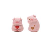 Lot de 2 aimants en résine pour réfrigérateur Motif couple cochon