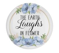 Lot de 2 aimants en verre pour réfrigérateur - Motif « The Earth Laughs In Flower » - Magnifique couronne - Aimants de verdure - Aimants décoratifs pour porte de maison