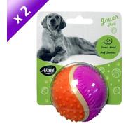 Lot de 2 - AIME Jouet balle 5 sens 6 cm - Pour chien