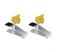 Lot de 2 ajusteurs de hauteur de carrelage mural pour nivellement des carreaux de sol en acier inoxydable avec protection en caoutchouc Compat (B)