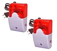 Lot de 2 alarmes de coupure de coupure de courant, alarme sonore et lumineuse avec lumière flash, sirène sonore de 0 à 120 dB réglable (batterie 9 V incluse)