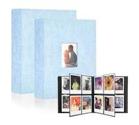 Lot de 2 albums photo en lin pour 208 pochettes de 7,6 cm, albums photos de 15,2 x 10,2 cm, compatibles avec appareils photo Fujifilm, Instax, Polaroid, Kodak, albums photos en lin à couverture rigide