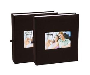 Lot de 2 albums photos Square Noir à pochettes 11.5x15 pour 200 photos
