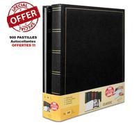 Lot De 2 Albums Photos Traditionnels Noir + 900 Doubles Faces Brepols