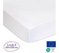 Lot de 2 Alèses Coton Bio PU - EASY DORT - 60x120 cm - Forme drap housse - Extensible - Fabriqué en Europe