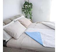 Lot de 2 alèses lavables réutilisables pour incontinence - 86 à 91 cm - Blanc, gris, bleu (blanc - bleu)