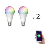 (Lot de 2) Ampoule LED connectée KYF - 8,5W - Culot E27- 800 lm - RVB - Wifi