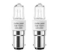 Lot de 2 Ampoules Baïonnette BA15D, 2700K 75W 220-240V Éclairage à 360° Dimmables,Double Contact,Résistantes à La Chaleur Pour Appareils électroménagers, Plafonniers et Appliques Murales(Blanc Chaud)