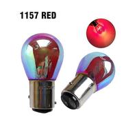 Lot de 2 ampoules de feu arrière de voiture S25 Py21w 50dca Bau15s, argent/chrome, verre rouge ambré 12 V, 21 W 1156 Bay15d P21/5 W