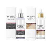 Lot de 2 ampoules de riz Peel Shot Glow Duo, Exfoliant White & Black Rice Ampoule, Sérum hydratant pour toutes les peaux, hydratant et raffermissant