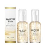 Lot de 2 ampoules de sérum de peptide de soie 30 ml, sérum de collagène profond, sérum hydratant pour le visage, hydratant intense, raffermit et lisse la peau, pour tous les types de peau