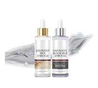 Lot de 2 ampoules Glow Rice Ampoule Line, pulls noirs de maturation, pulls blancs pour le visage et le corps, exfoliant hydratant pour tous les types de peau