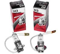 Lot de 2 ampoules halogènes H3 55 W 12 V pour feux de croisement et feux de route | Marque de contrôle E | Culot PK22S - Blanc chaud