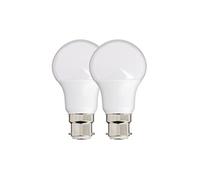 - Lot de 2 Ampoules LED A60, culot B22, 10W cons. (60W eq.), lumière blanc chaud - PACK2EB806G