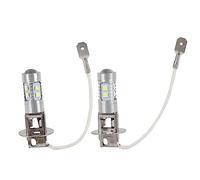 Lot de 2 Ampoules LED Antibrouillard de Voiture, H3 12V-24V DC Car 50W 6000K-6500K Conversion Phare LED Ampoule Antibrouillard (lumière Blanche),phares,phares