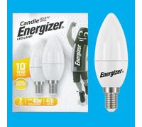 Energizer Ampoule LED Bougie 5,2W (=40W) 3000K Blanc chaud Opale E14 SES Petit Vis 6x – EEK A+